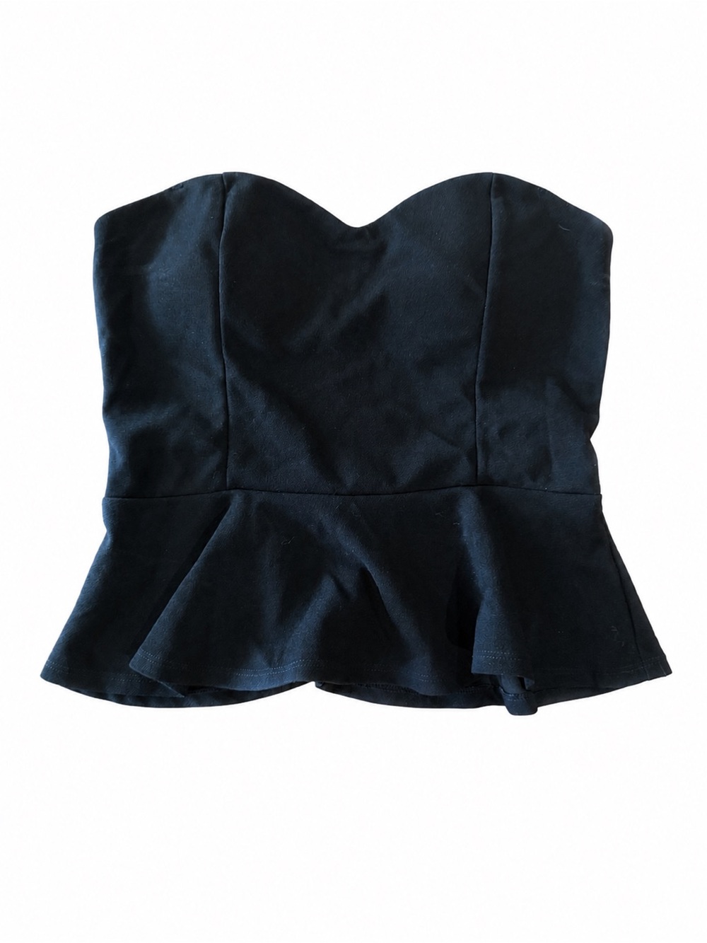 love J Black Strapless Peplum Bustier Top